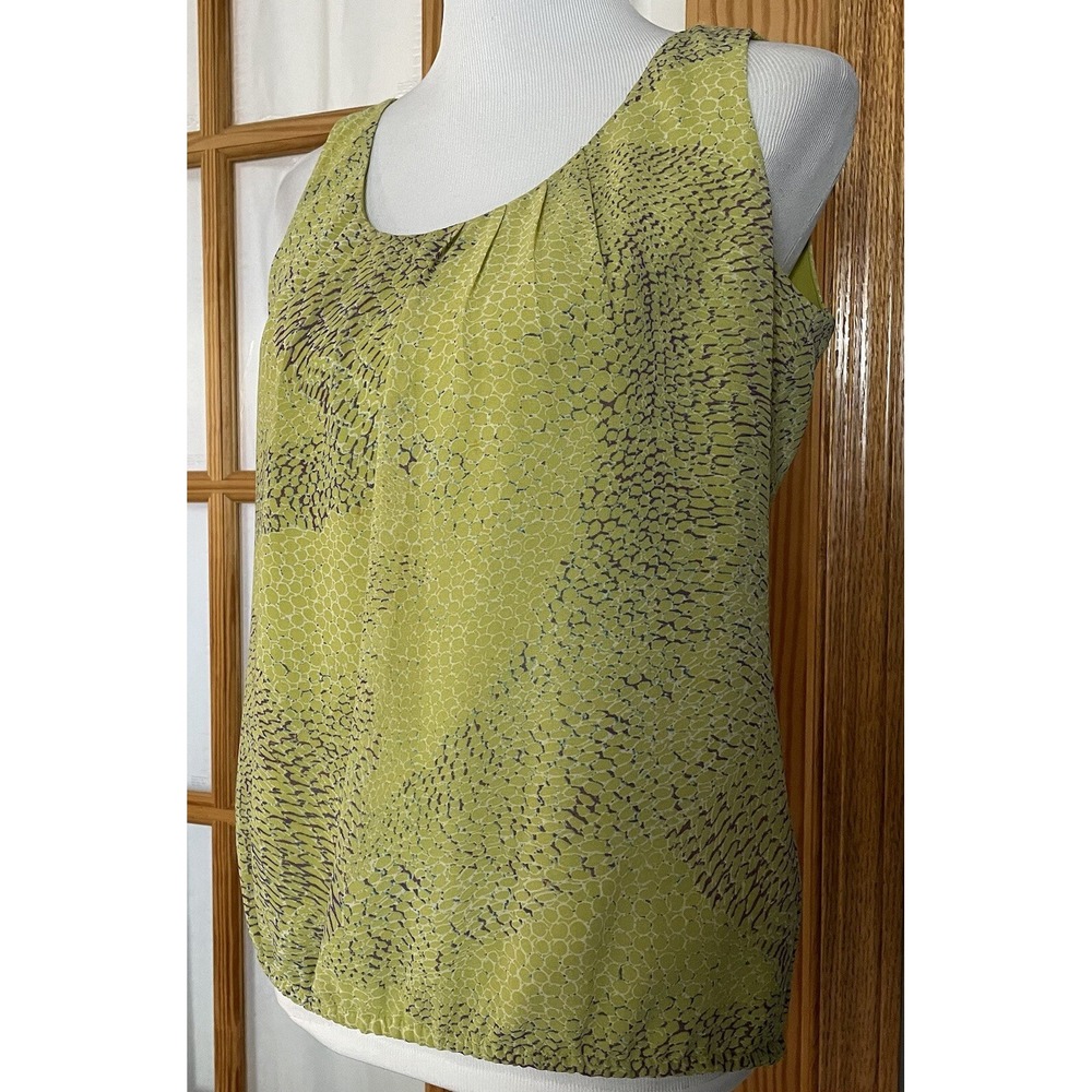 Lot Of 2 Tank Tops Womens Sz S Fuchsia Knit Green Chiffon Casual Career Classic - Picture 7 of 16